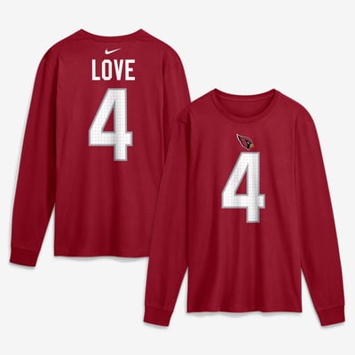 Jeremiyah Love Arizona Cardinals Nike Name & Number Long Sleeve T-Shirt - Cardinal
