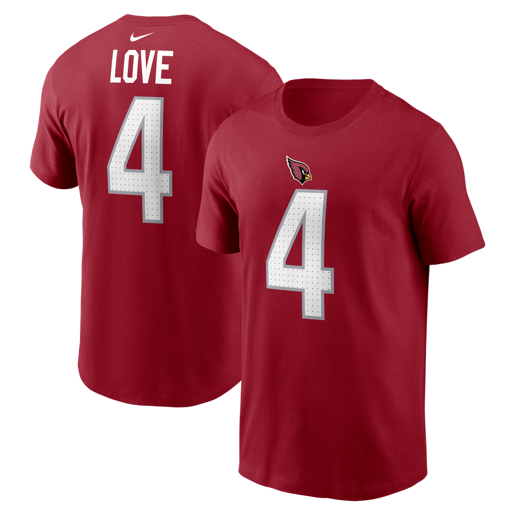 Men's Arizona Cardinals Jeremiyah Love Nike Cardinal Name & Number T-Shirt