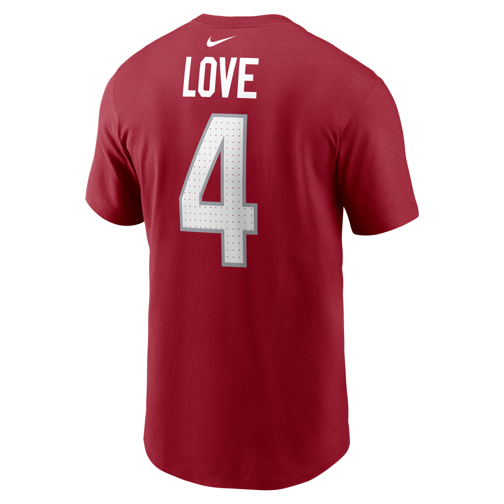 Men's Arizona Cardinals Jeremiyah Love Nike Cardinal Name & Number T-Shirt