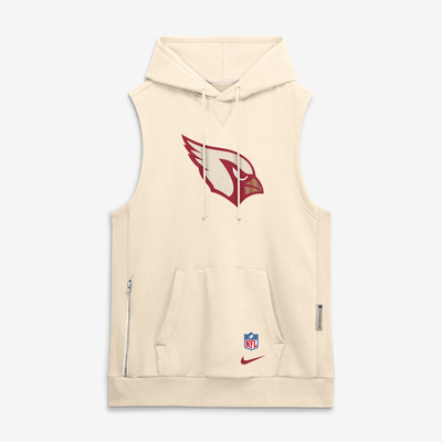  Arizona Cardinals Nike Rivalries Collection Sideline Sleeveless Fleece Hoodie - Natural