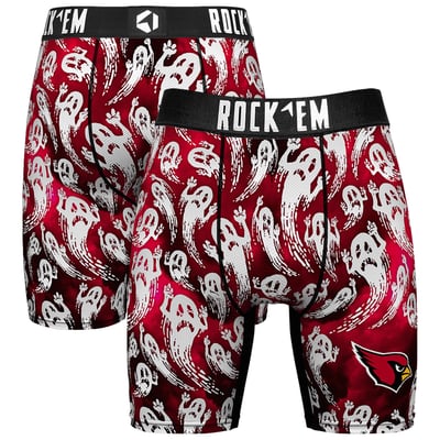 Arizona Cardinals Rock Em Socks Halloween Ghost Fade Boxer Briefs - Cardinal