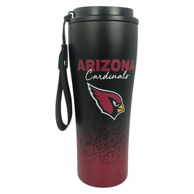 Arizona Cardinals Pegasus 20oz Splatter Script Stainless Steel ProSip Coffee Cup with Strap