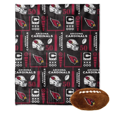 Arizona Cardinals Pegasus 50" x 60" Blackout Team Spirit Ultra Soft Throw & Plush Football Combo Pack