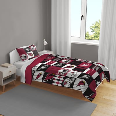 Arizona Cardinals Pegasus Patchwork Plaid Two-Piece Twin/Twin XL Bed in a Bag Set