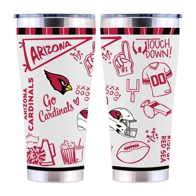Arizona Cardinals The Memory Company 30oz. Sketchpad Stainless Steel Tumbler