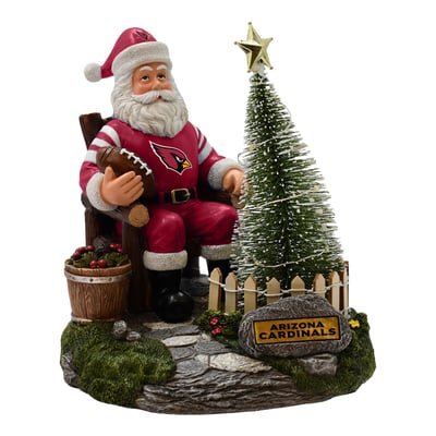 Arizona Cardinals The Memory Company Santa Figurine with LED Tree