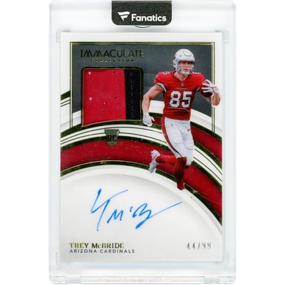 Trey McBride Arizona Cardinals Autographed 2022 Panini Immaculate Collection Dual-Color RPA #121 #44/99 Rookie Card