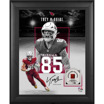 Trey McBride Arizona Cardinals Facsimile Signature Fanatics Authentic Framed 11" x 14" Showcase Collage with a Piece of Game-Used Football - Limited Edition of 250