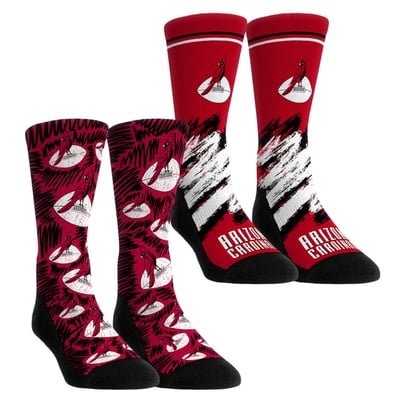  Arizona Cardinals Rock Em Unisex Throwback Two-Pack Crew Socks Set - Red