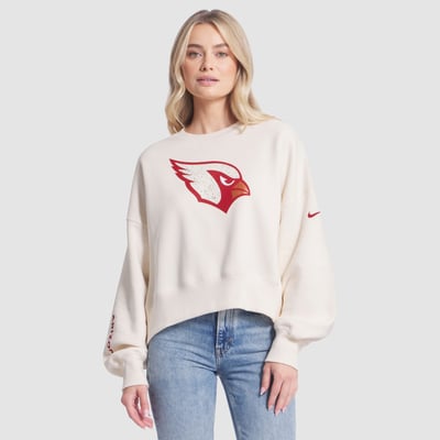  Arizona Cardinals Nike Women's Rivalries Collection Oversized Phoenix Fleece Sweatshirt - Natural