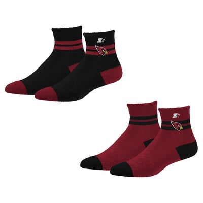Arizona Cardinals Starter Women's Cozy Cuff Stripes Quarter-Length Plush Socks