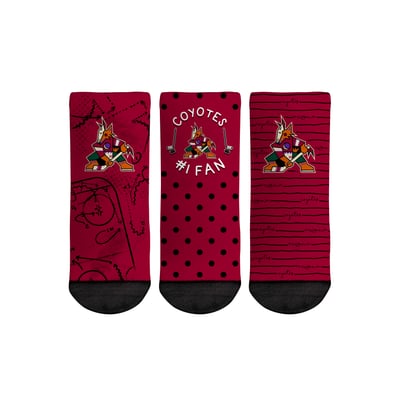  Arizona Coyotes Rock Em Toddler #1 Fan 3-Pack Crew Socks Set - 