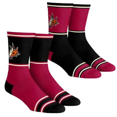  Arizona Coyotes Rock Em Unisex 2-Pack Color Block Crew Socks Set