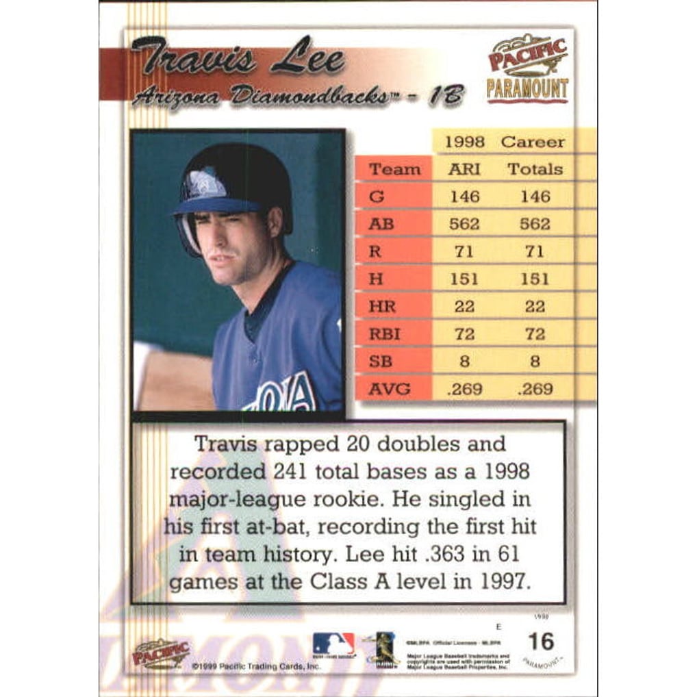 1999 Paramount Platinum Blue #16 Travis Lee