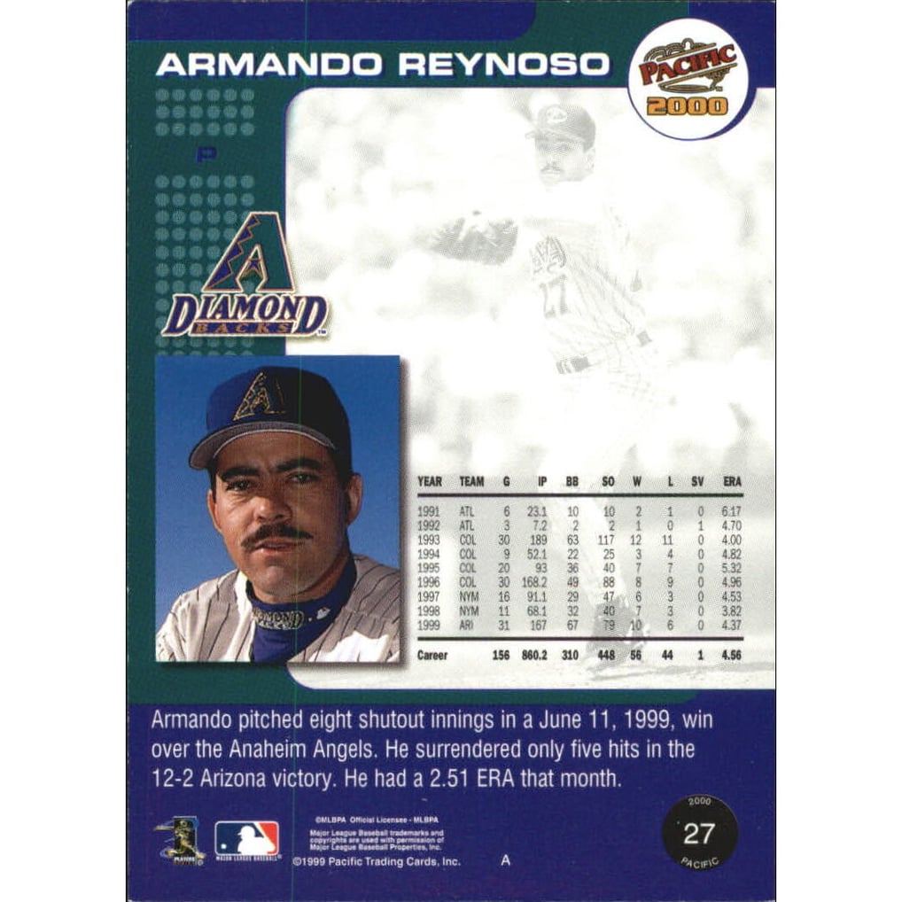2000 Pacific Platinum Blue #27 Armando Reynoso