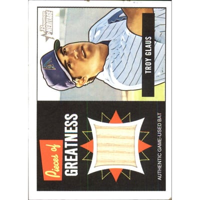 2005 Bowman Heritage Pieces of Greatness Relics #TG Troy Glaus Bat B