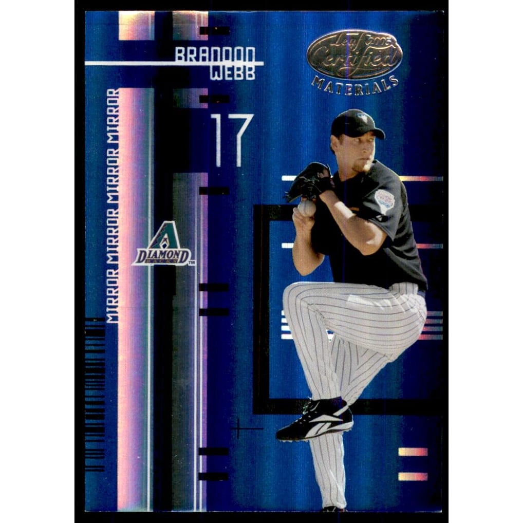 2005 Leaf Certified Materials Mirror Blue #14 Brandon Webb
