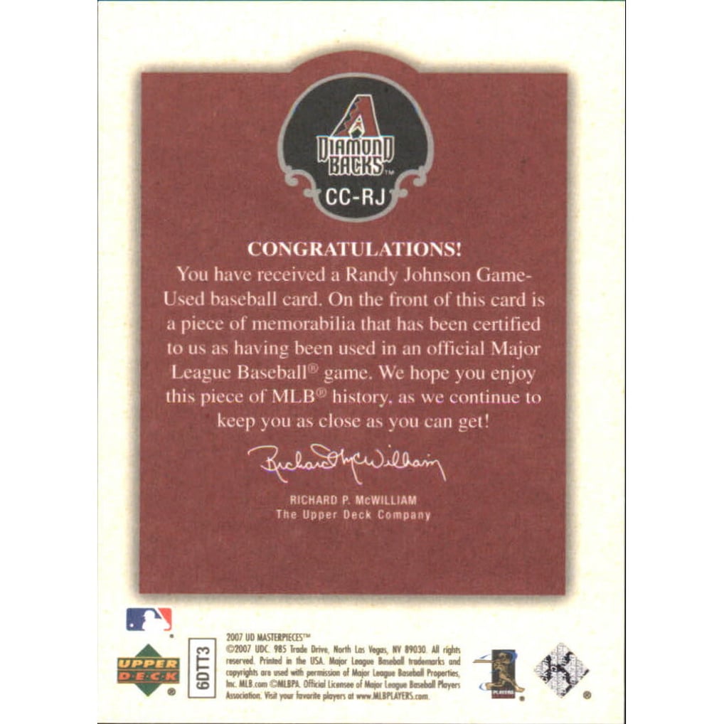 2007 UD Masterpieces Captured on Canvas #RJ Randy Johnson