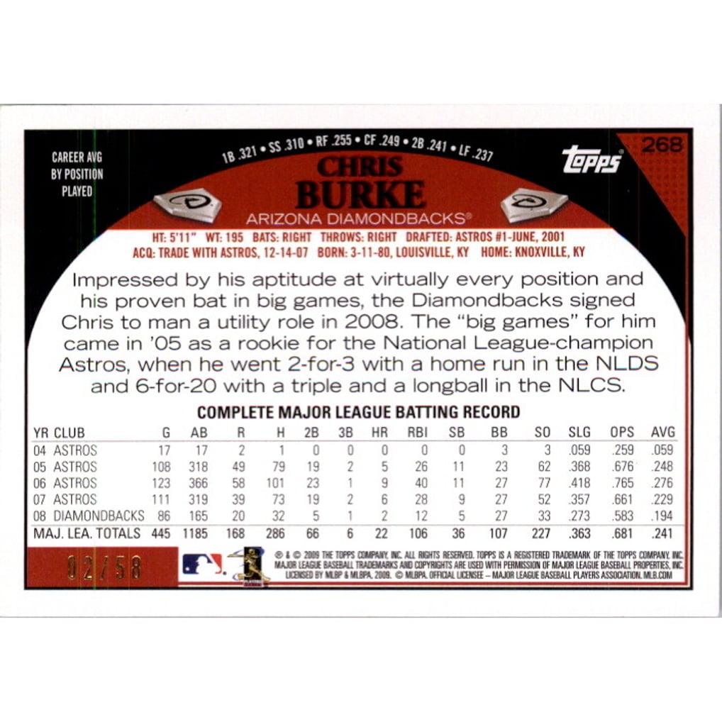 2009 Topps Black #268 Chris Burke