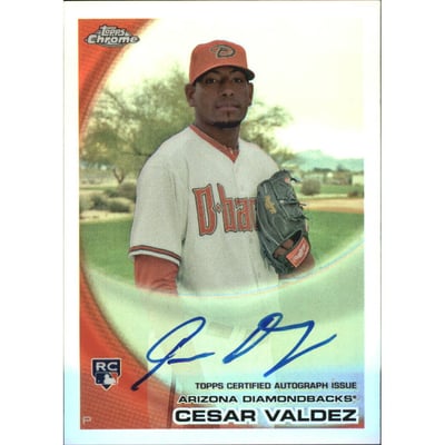 2010 Topps Chrome Rookie Autographs Refractors #194 Cesar Valdez