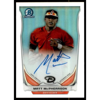2014 Bowman Chrome Prospect Autographs Refractors #BCAPMMC Matt McPhearson
