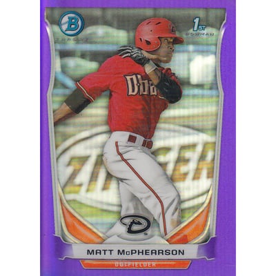 2014 Bowman Chrome Prospects Purple Refractors #BCP55 Matt McPhearson