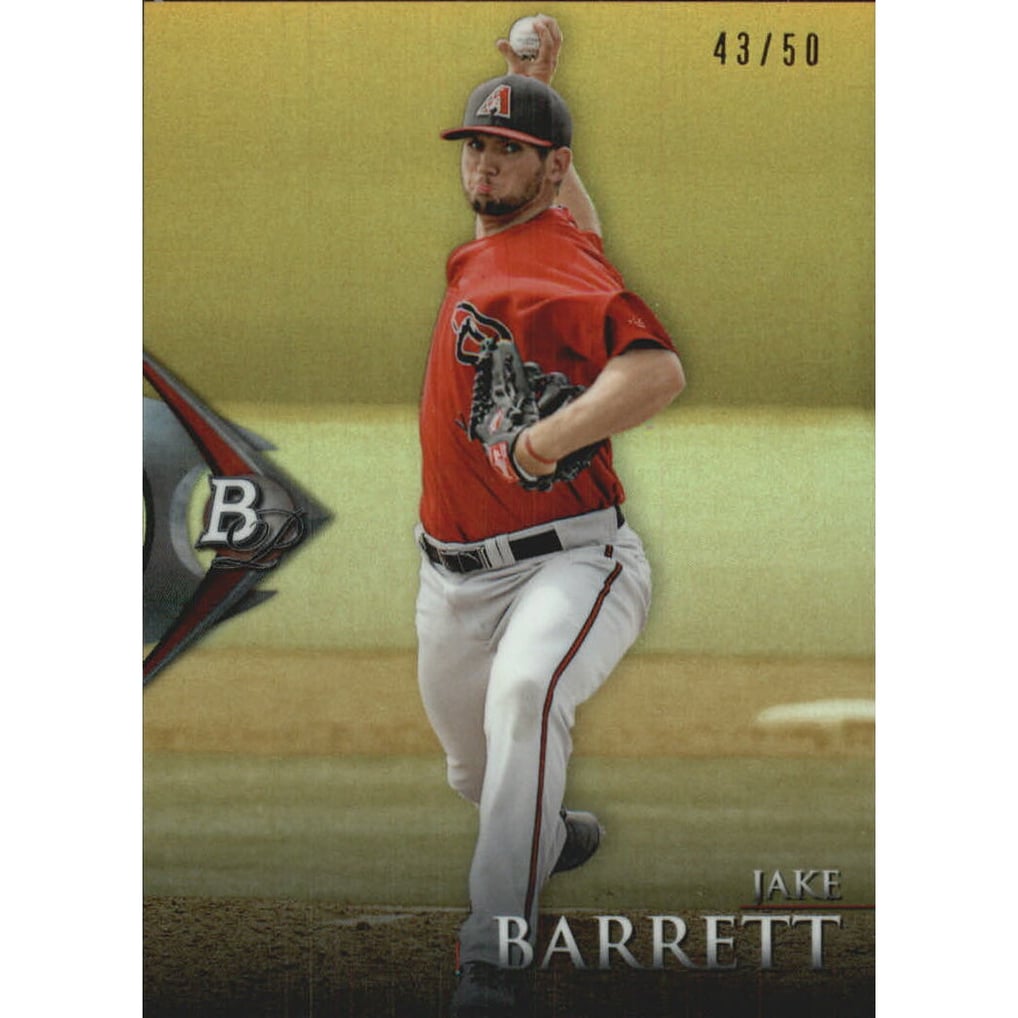 2014 Bowman Platinum Chrome Prospects Gold Refractors #BPCP81 Jake Barrett