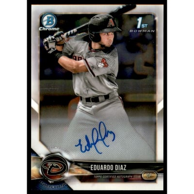 2018 Bowman Chrome Prospect Autographs #BCPAED Eduardo Diaz