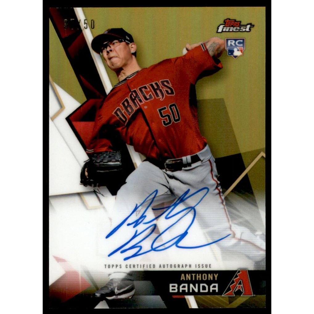2018 Finest Autographs Gold Refractors #FAABA Anthony Banda