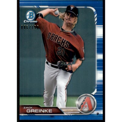2019 Bowman Chrome Blue Refractors #57 Zack Greinke