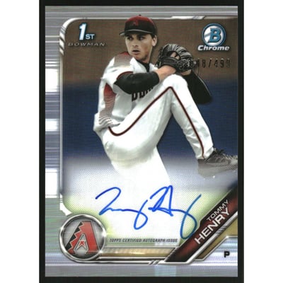 2019 Bowman Chrome Draft Autographs Refractors #CDATH Tommy Henry
