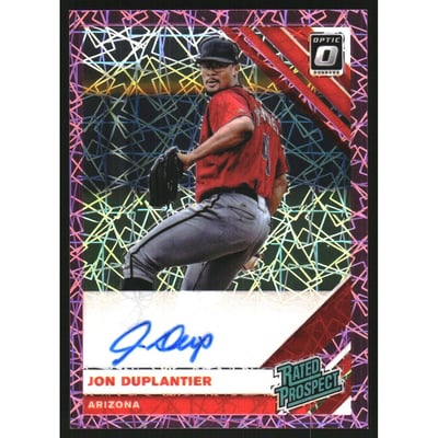 2019 Donruss Optic Rated Prospects Signatures Pink Velocity #8 Jon Duplantier