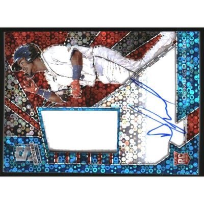 2020 Panini Spectra Neon Blue #111 Domingo Leyba AU JSY