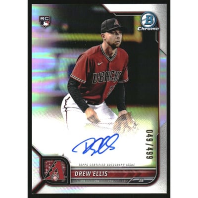 2022 Bowman Chrome Rookie Autographs Refractors #CRADE Drew Ellis