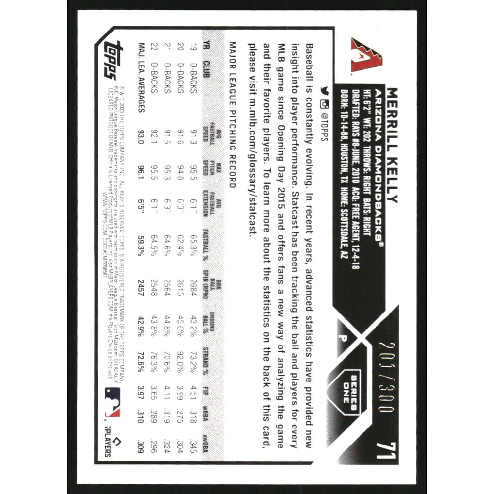 2023 Topps Advanced Stats #71 Merrill Kelly