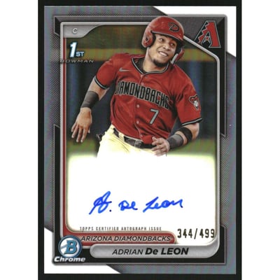 2024 Bowman Chrome Prospect Autographs Refractors #CPAADC Adrian De Leon