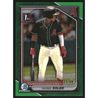 2024 Bowman Chrome Prospects Green Refractors #BCP174 Yassel Soler