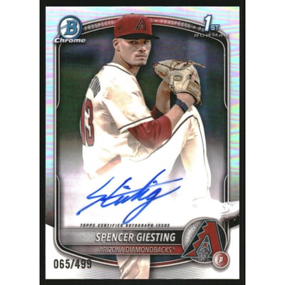2025 Bowman Chrome Prospect Autographs Refractors #CPASG Spencer Giesting