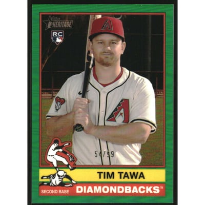 2025 Topps Heritage Chrome Green Refractors #651 Tim Tawa