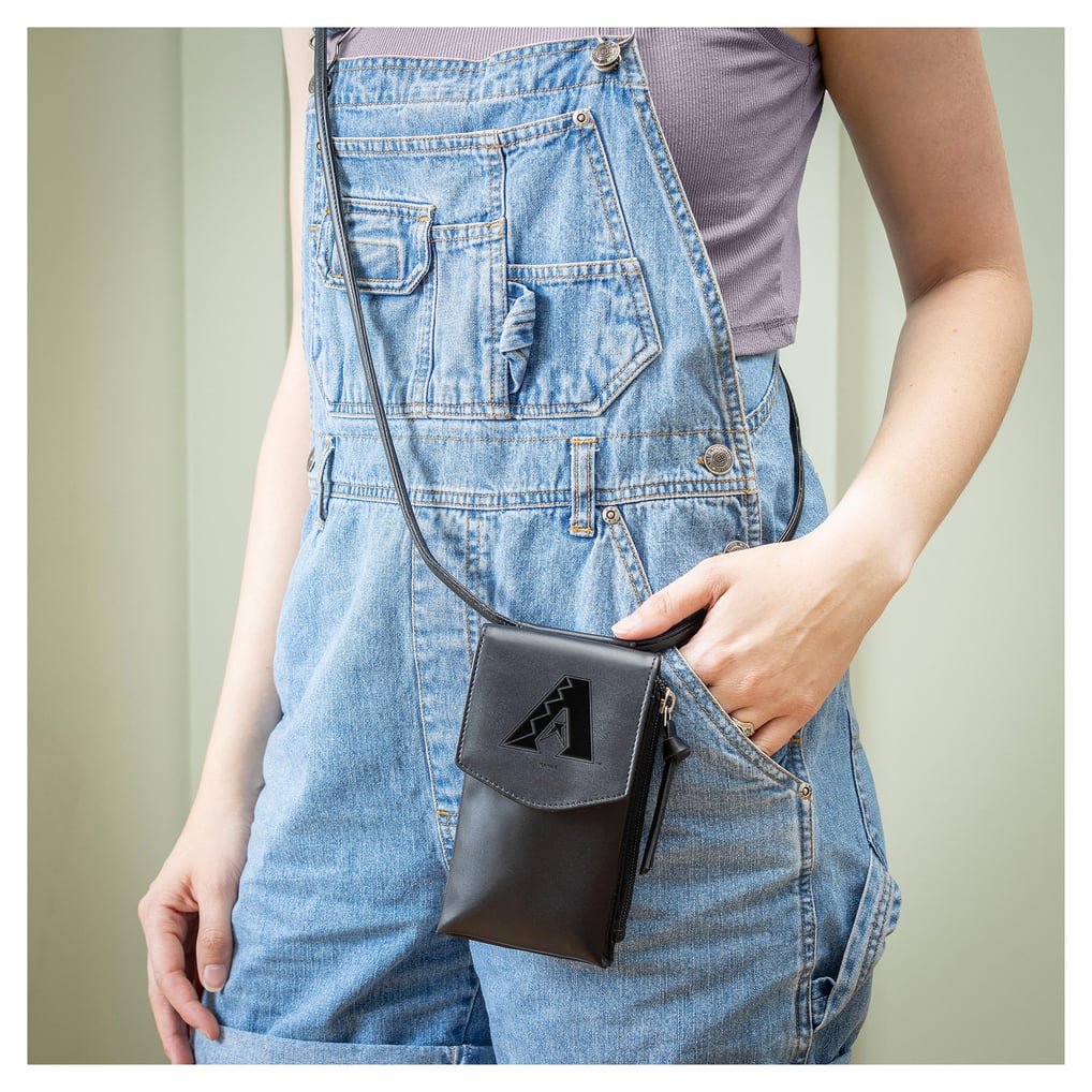 Arizona Diamondbacks Hybrid Leather Crossbody Cell Phone Wallet - Black