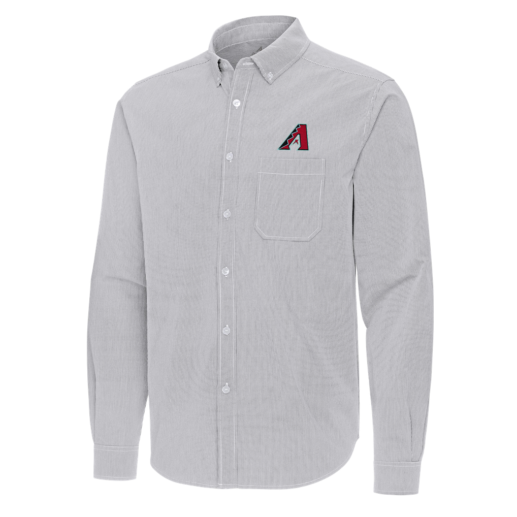 Arizona Diamondbacks Antigua Porter Woven Long Sleeve Button-Down Shirt - Gray