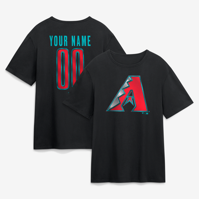 Arizona Diamondbacks Big & Tall Forged Mascot Personalized Name & Number T-Shirt - Black
