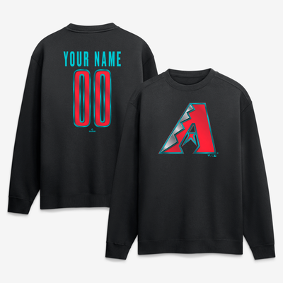 Arizona Diamondbacks  Forged Mascot Personalized Name & Number Sweatshirt - Black
