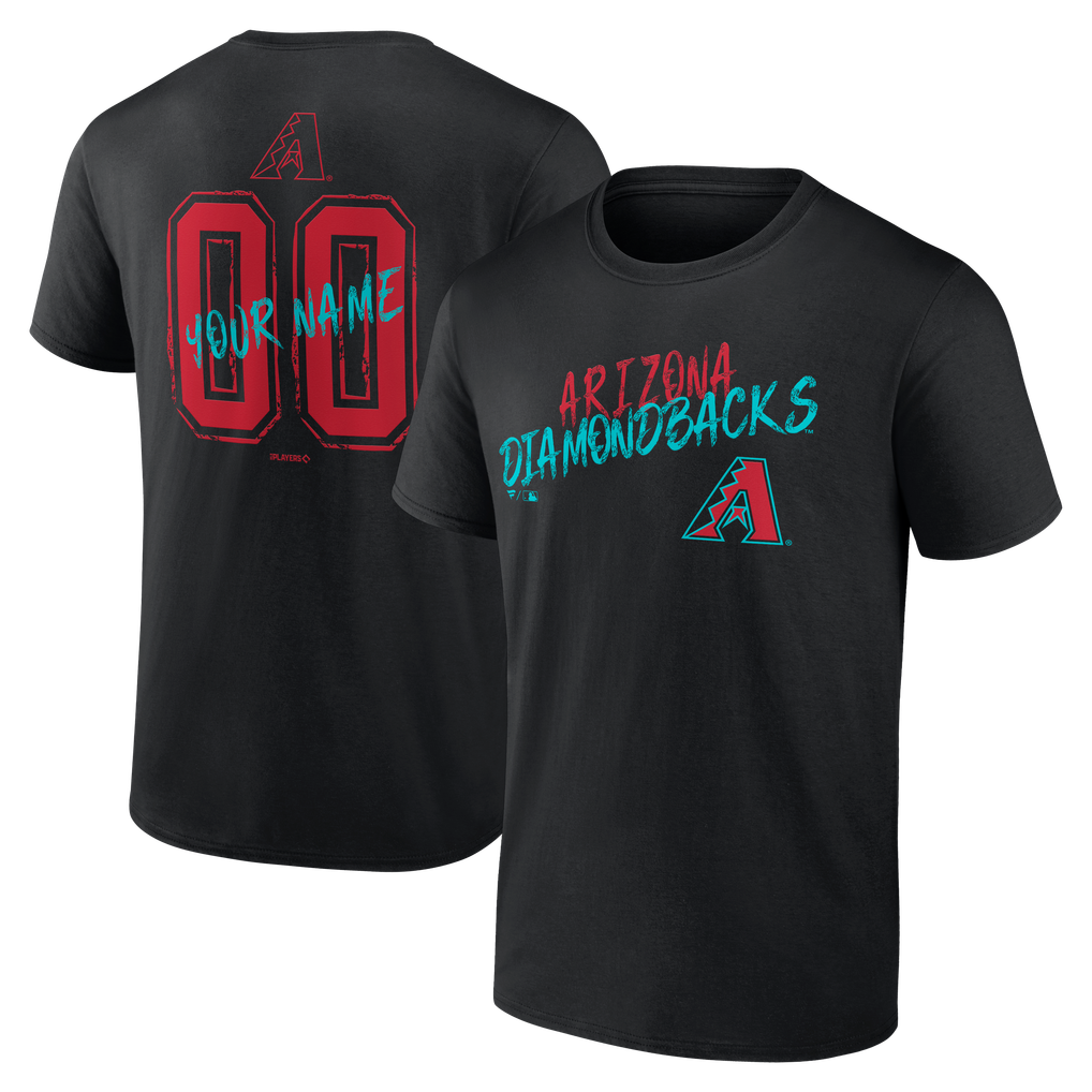 Arizona Diamondbacks  Hustle Personalized Name & Number T-Shirt - Black