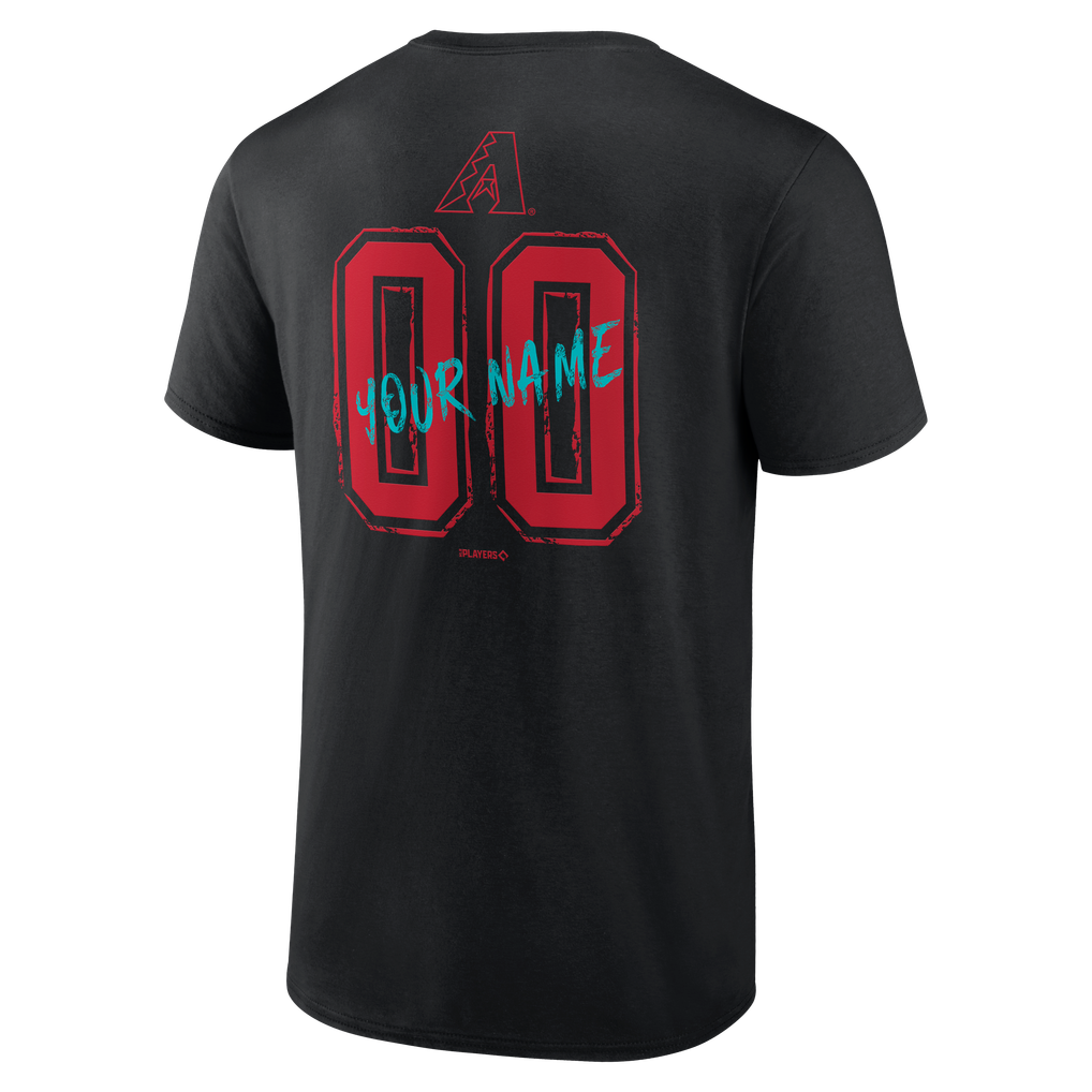Arizona Diamondbacks  Hustle Personalized Name & Number T-Shirt - Black