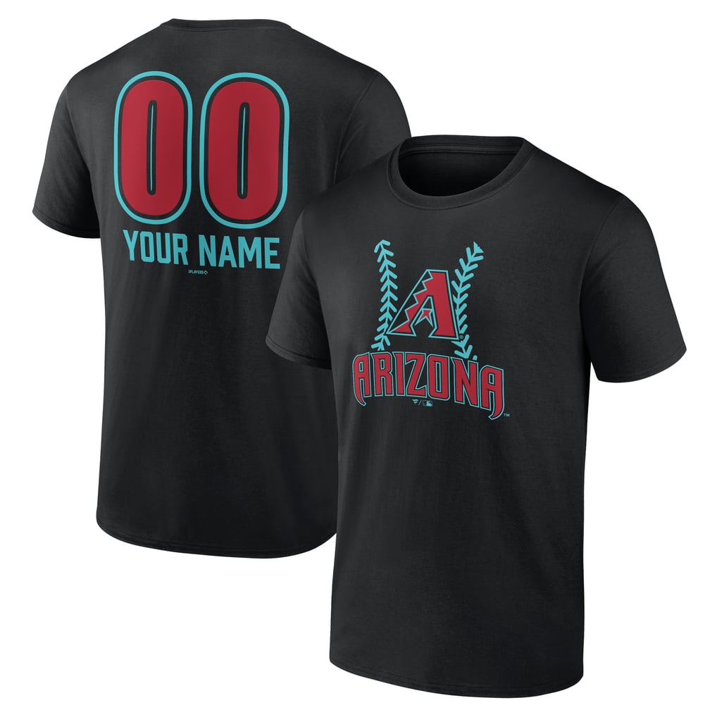  Arizona Diamondbacks Personalized Name & Number Fastball T-Shirt - Black
