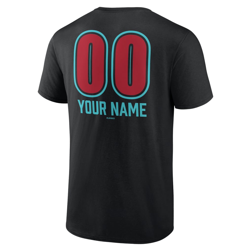  Arizona Diamondbacks Personalized Name & Number Fastball T-Shirt - Black