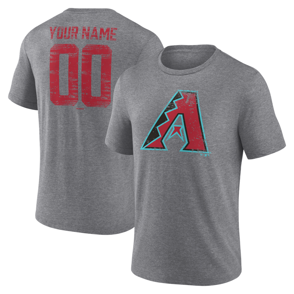  Arizona Diamondbacks Heritage Personalized Any Name & Number Tri-Blend T-Shirt - Gray