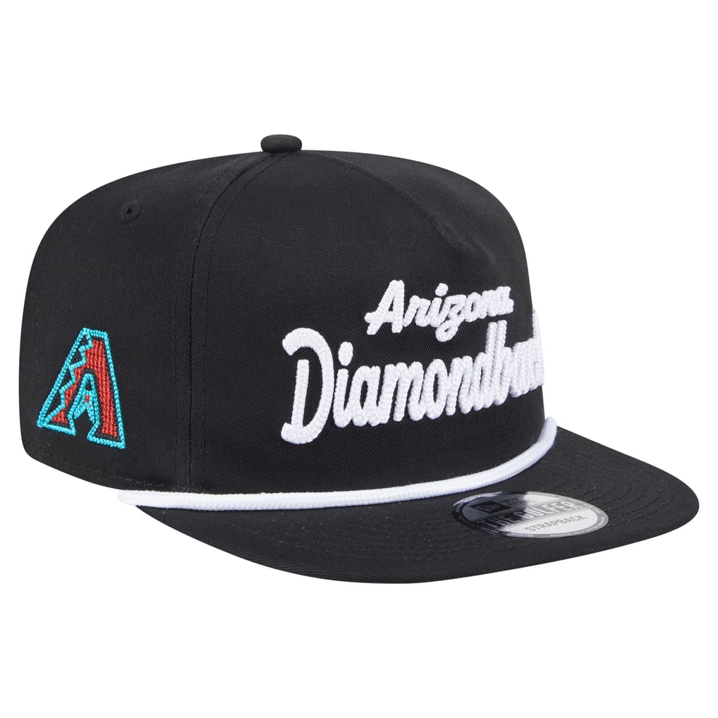 Men's Arizona Diamondbacks New Era Black Team Text Golfer Snapback Hat