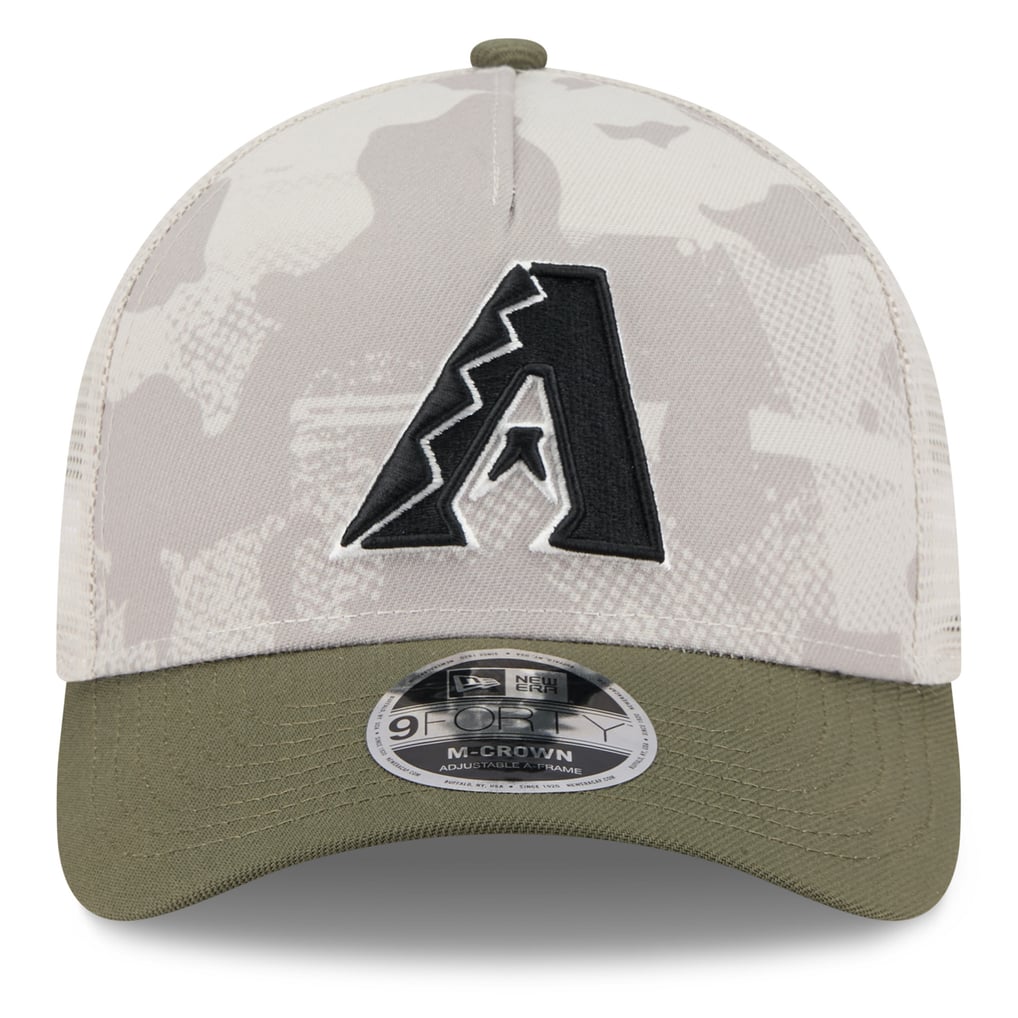 Arizona Diamondbacks New Era 2025 Armed Forces Day 9FORTY M-Crown A-Frame Adjustable Hat - Light Beige/Olive